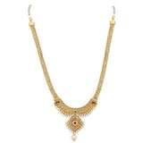 18k Gold Plated Long Short Necklace Combo Stylish Traditional Pearl Jewellery Set