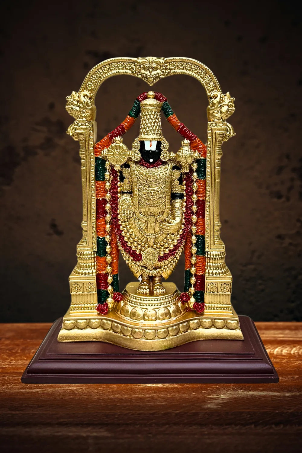 Gold-plated fiber Perumal (Vishnu) statue - Model 2