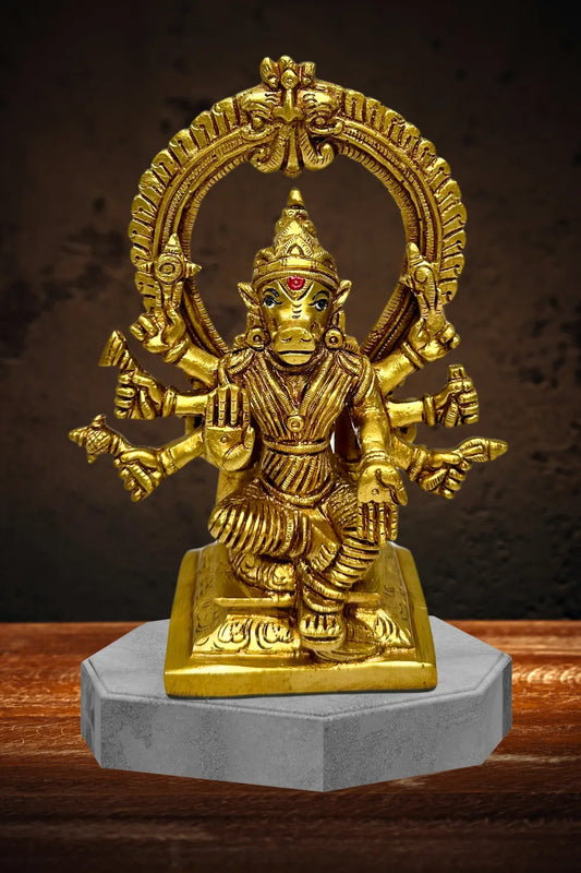 Gold-Plated Fiber Varahi Amman Statue - Model 2