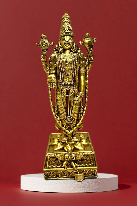 Gold-plated fiber Perumal (Vishnu) statue - Model 1