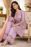LAVENDER EMBROIDERED DESIGNER KURTHA
