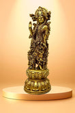 Gold-Plated Fiber Krishnan Statue