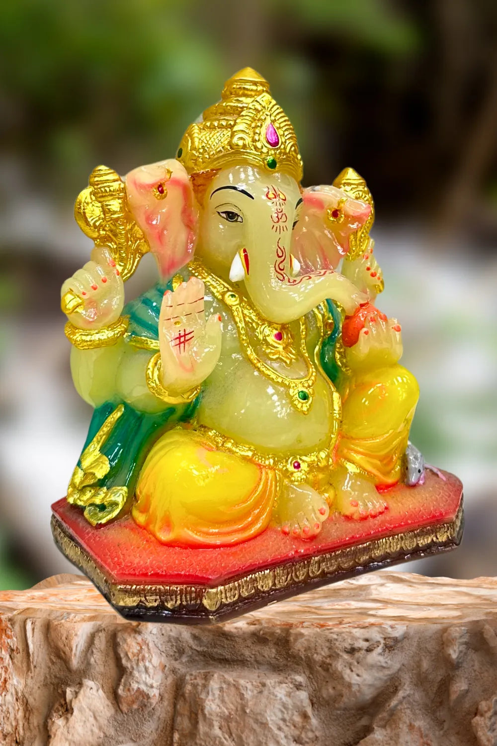 Hand Crafted Ceramic  Multicolor Vinayagar Statue