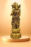 Gold-Plated Fiber Krishnan Statue