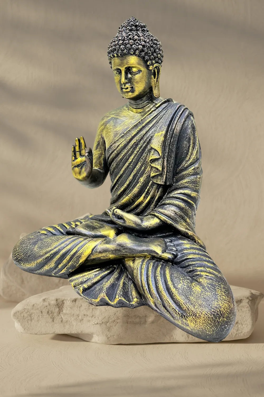Traditional Rusted Gold Buddha for Home Decor & Gifting