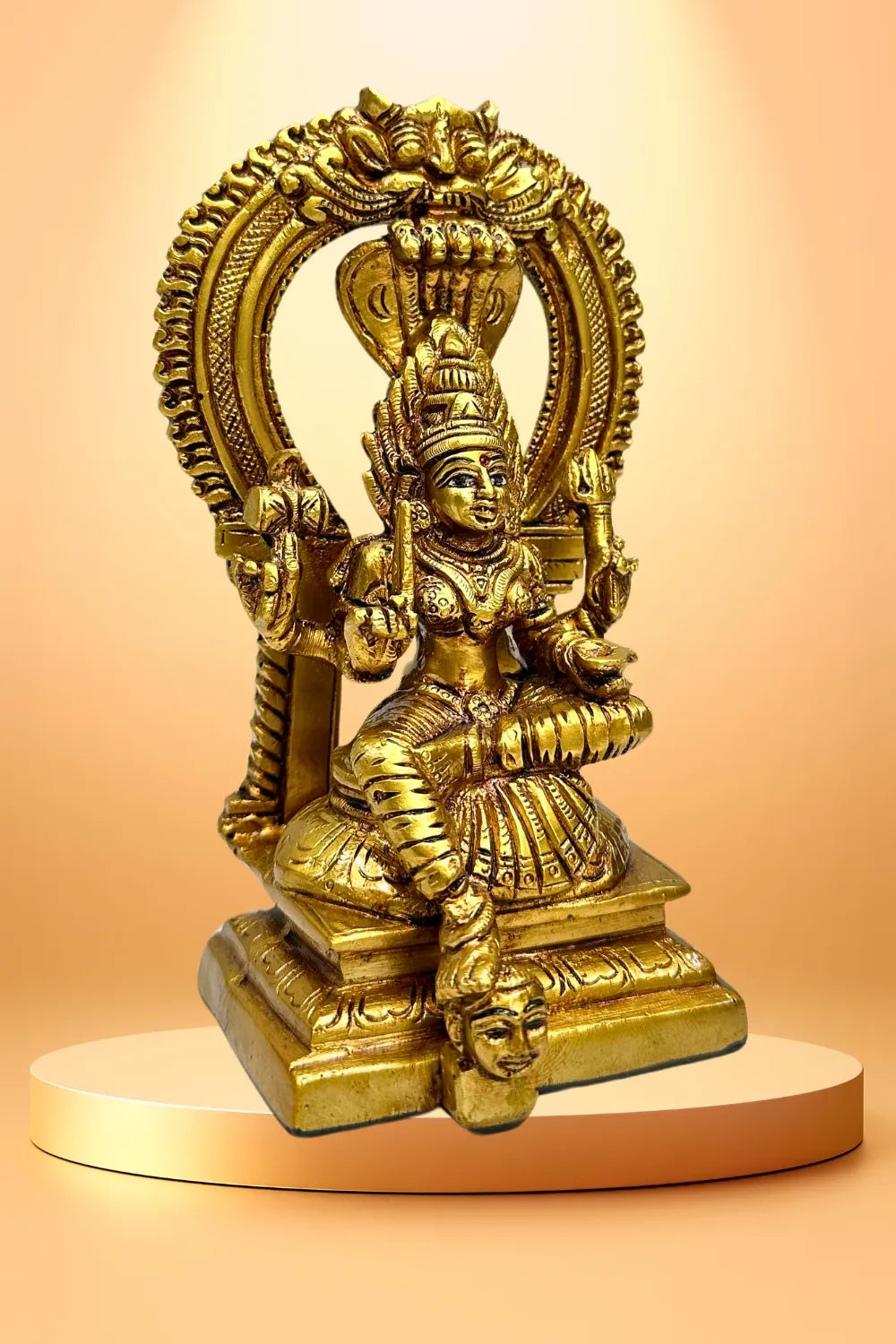 Gold-Plated Fiber Nagapoosani Statue