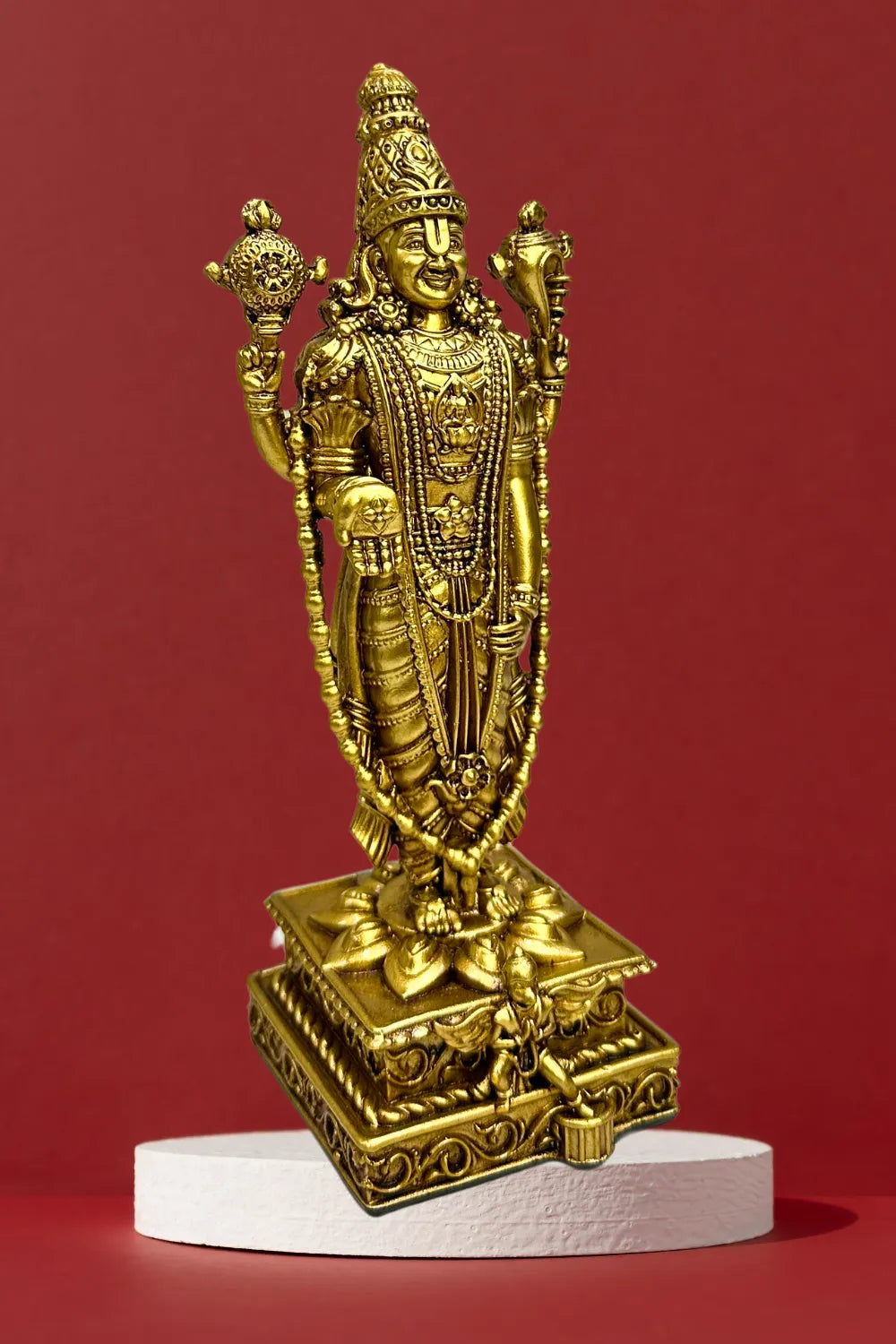 Gold-plated fiber Perumal (Vishnu) statue - Model 1