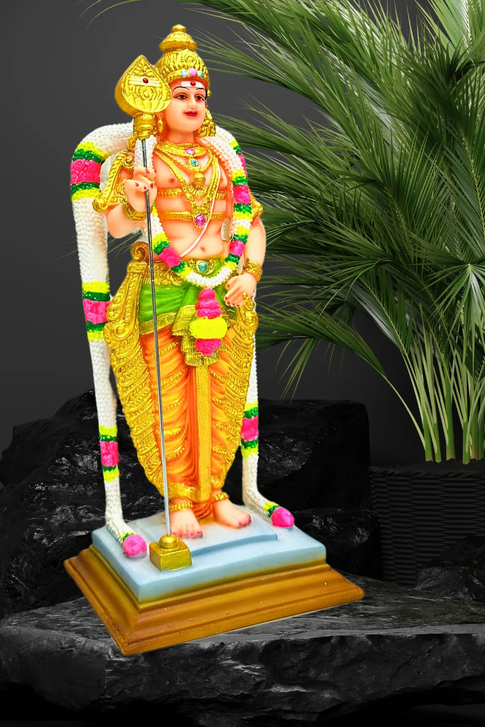 Multicolor Fiber Singapore Murugan Statue - Large