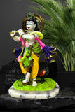 Hand Crafted Ceramic Multicolor Krishna Statue