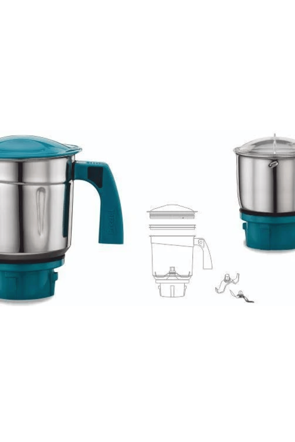 PREETHI TRIO MIXER GRINDER 500 WATT 3 JARS, TRANSPARENT, MEDIUM (TRIO MG 158)