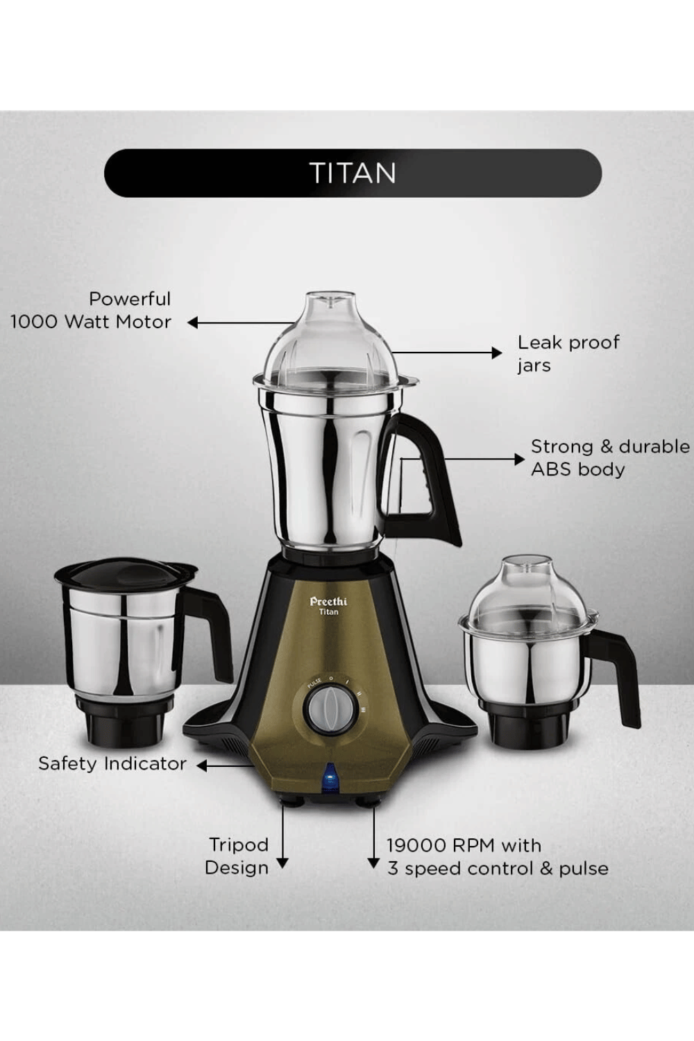 PREETHI TITAN MIXER GRINDER (MG-283)