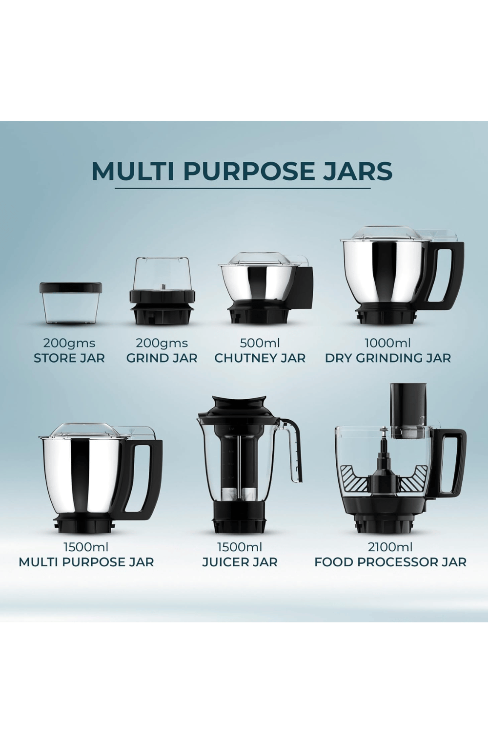 BUTTERFLY ELEKTRA 750 WATTS FOOD PROCESSOR WITH 6 JARS & 9 ATTACHMENTS