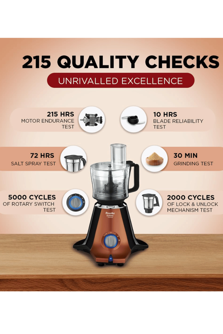 PREETHI ZODIAC STARDUST MIXER GRINDER + FOOD PROCESSOR – 750W