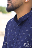 Navy Blue Sequence Chikankari Kurta Set