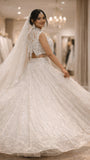 Limited Edition Ivory Crystal Bridal Lehenga Set