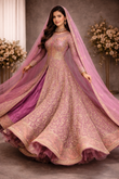 LIMITED EDITION ROYAL MAUVE EMBROIDERED BRIDAL LEHENGA SET – LUXURY WEDDING COUTURE