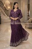 Coat Model Embroidered Full Thread Work Designer Saree – Modern Ethnic Wedding & Party Wear