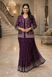 Coat Model Embroidered Full Thread Work Designer Saree – Modern Ethnic Wedding & Party Wear