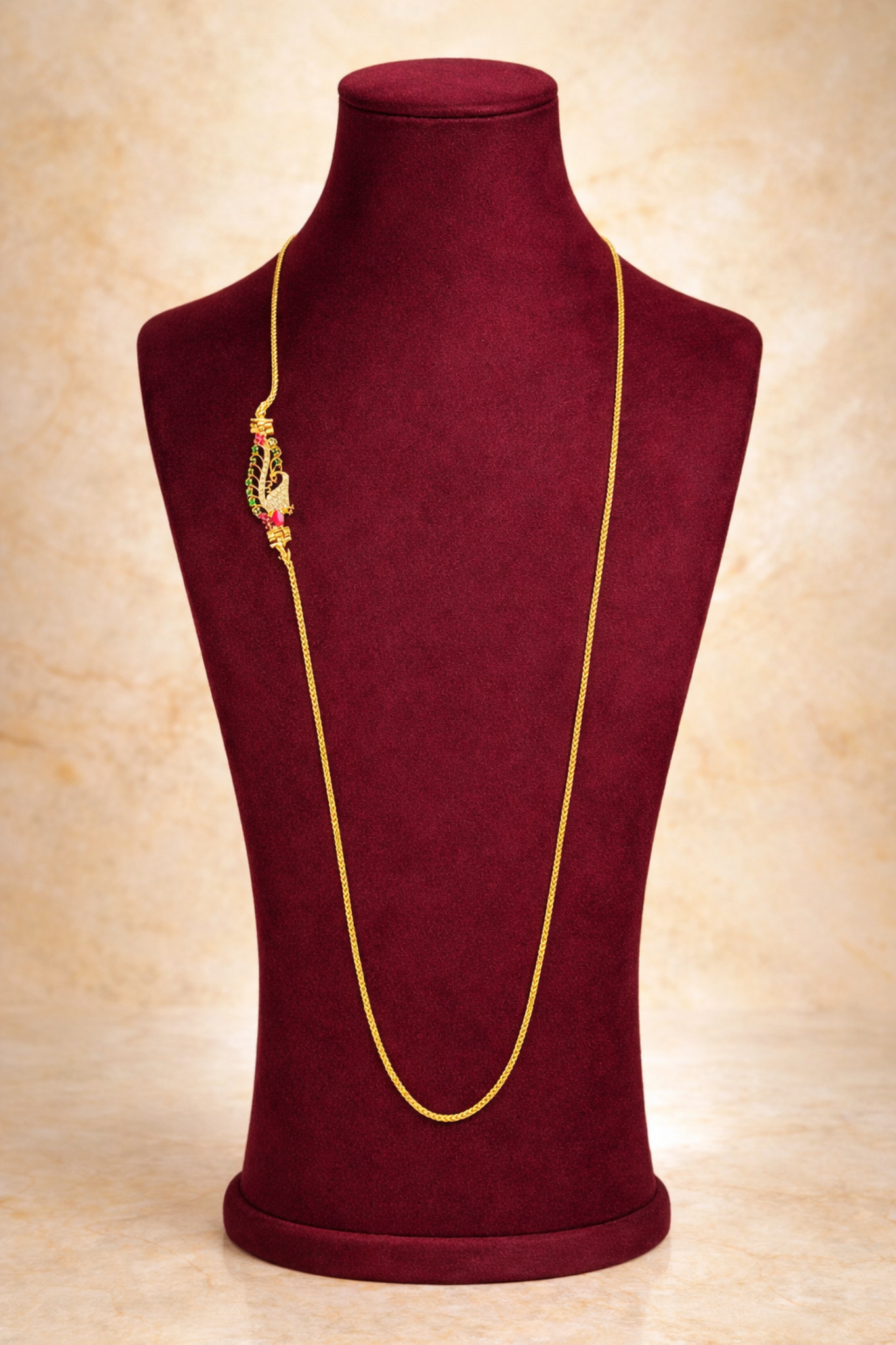 Peacock Design Gold Chain