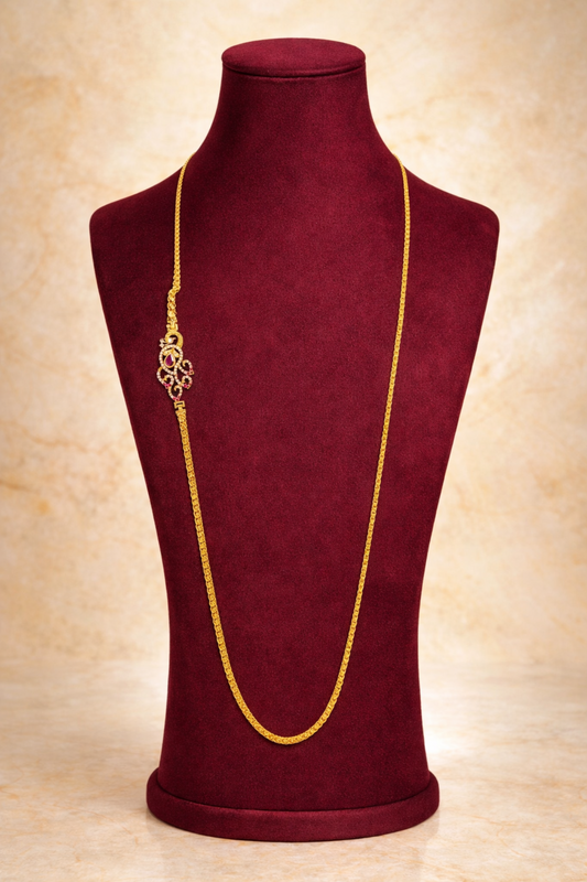 Classic Ruby Accent Gold Chain
