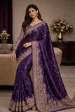Purple Embroidered Full Work Designer Saree – Luxury Wedding & Festive Wear