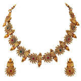 Shining 18k Gold Plated Stylish Fancy Choker Traditional Necklace Jewellery Set