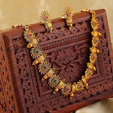 Shining 18k Gold Plated Stylish Fancy Choker Traditional Necklace Jewellery Set