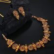 Shining 18k Gold Plated Stylish Fancy Choker Traditional Necklace Jewellery Set