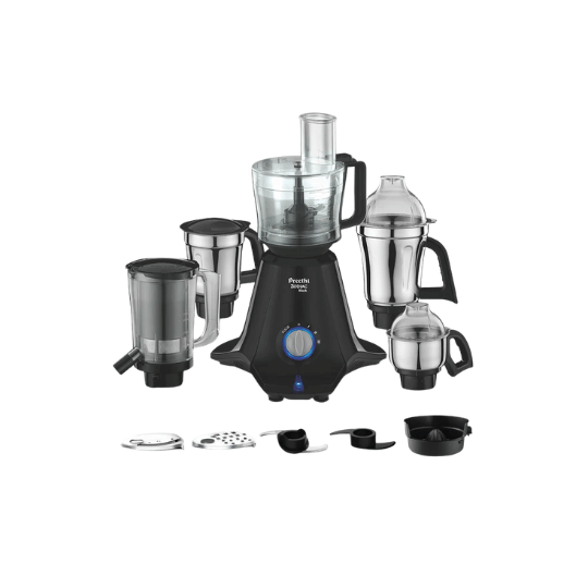 Preethi Zodiac Black Mixer Grinder 750W – Chef Jar + 4 Jars | Lifelong Free Service