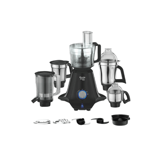 Preethi Zodiac Black Mixer Grinder 750W – Chef Jar + 4 Jars | Lifelong Free Service