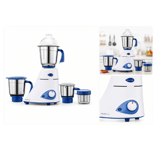 Preethi Blue Leaf Silver Mixer Grinder – Powerful Multi-Purpose Kitchen Companion